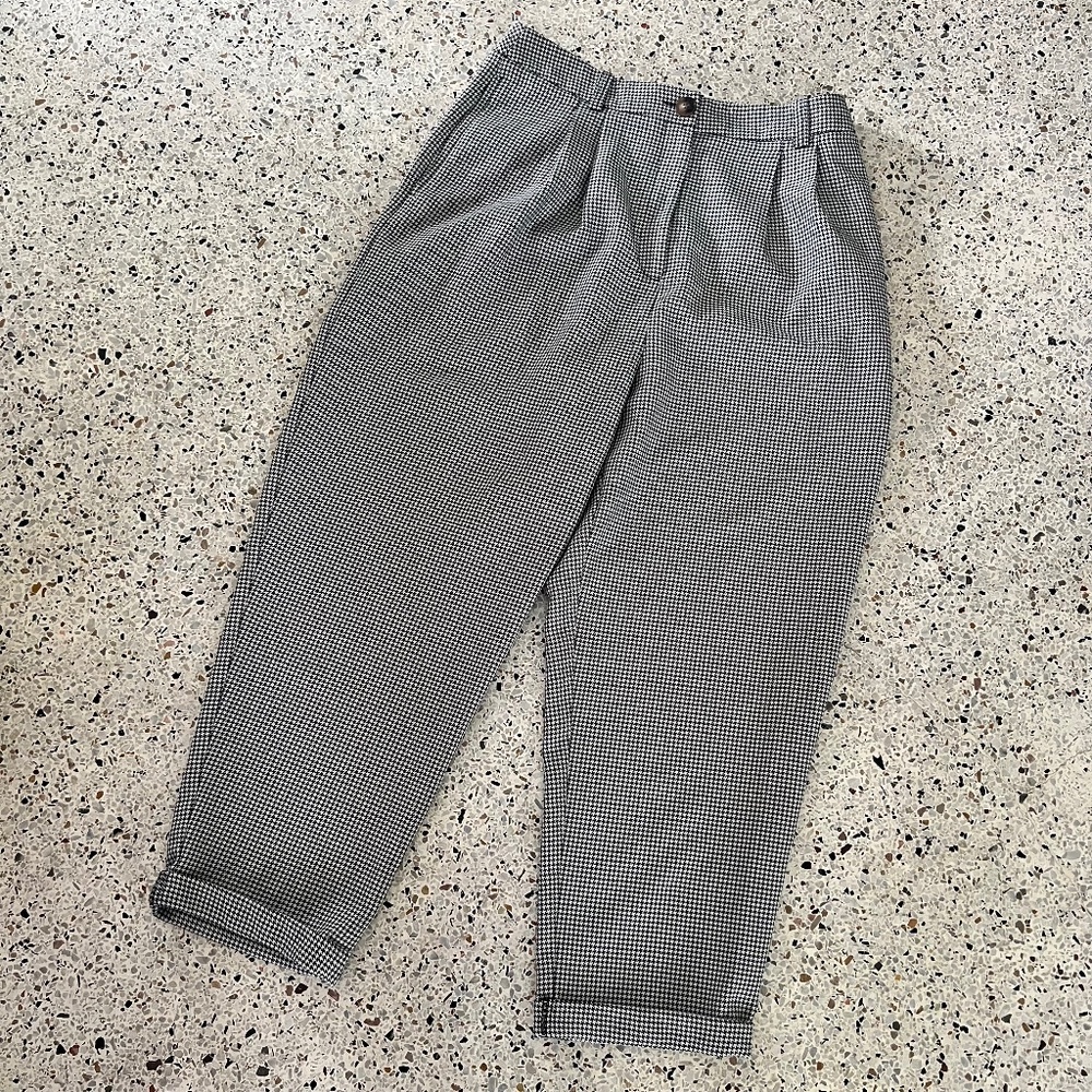 Top shop trousers career houndstooth pants size 8